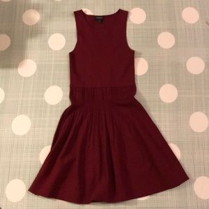 Club Monaco maroon sweater knit sleeveless dress